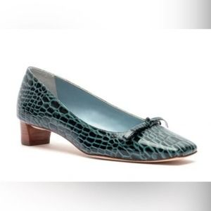 Frances Valentine Mary Croc Embossed Pumps